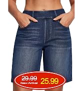 IUGA Stretchy Jean Shorts for Women High Waisted Pull On Jorts with Pockets Denim Shorts Women Su...