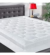 COHOME Queen Size Mattress Topper Extra Thick Cooling Mattress Pad 400TC Cotton Top Plush Down Al...