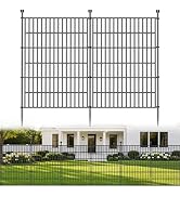 10 Panels No Dig Decorative Outdoor Garden Fence with Gate for Yard, 32 in(H) X 23.6 ft(L) Animal...