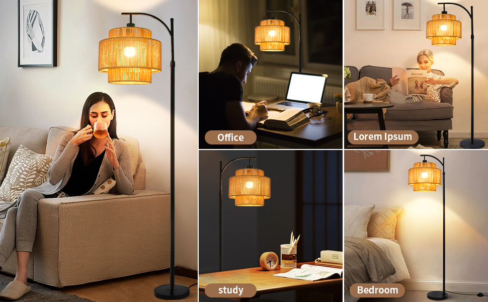 bohemian floor lamp rattan
