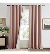 NICETOWN Olive Green Velvet Curtains 84 Inch Long for Bedroom, Luxury Super Soft Grommet Thermal ...