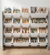 Humble Crew Kids Bookshelf, 4-Tier Front-Facing Book Display Organizer, Montessori Toddler Bookca...