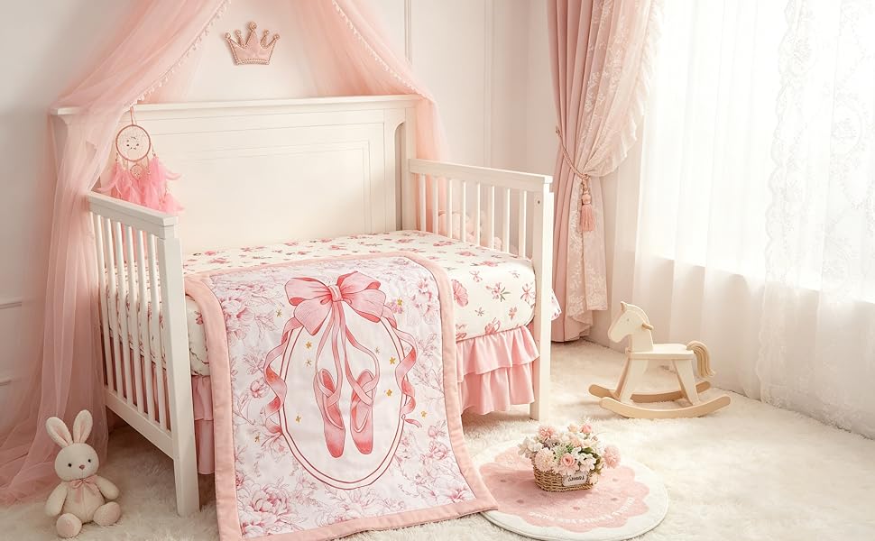 pink crib bedding set