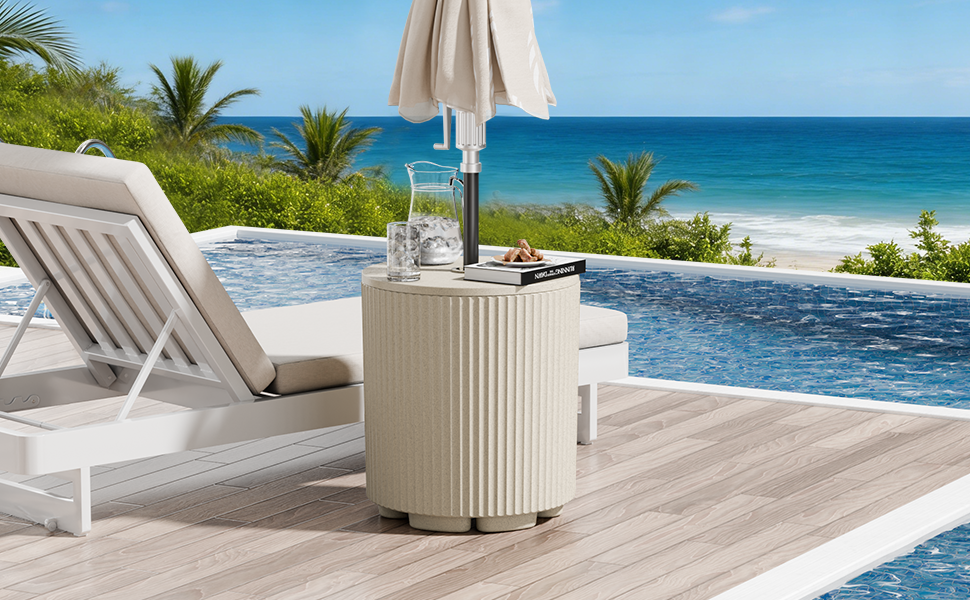 outdoor umbrella table