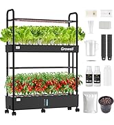 Hydroponics Growing System Kit, 17 Pods Herb Garden with 102 28W Full-Spectrum Grow Lights & 2 Fa...