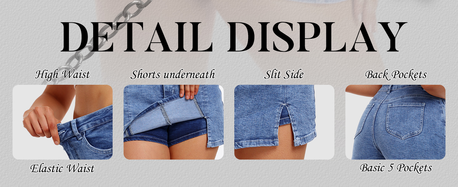 denim skort for women