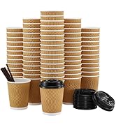 SIUQ 300 Pack 8 OZ Paper Cups, Disposable Coffee Cups without BPA, Hot/Cold Beverage Drinking Cup...