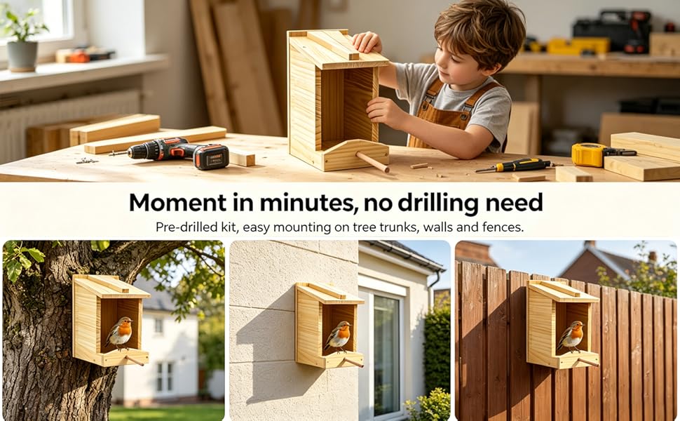 Handcrafted-Solid-Pine-Wood-Smooth-Sanded-Finish-Durable-Robin-House