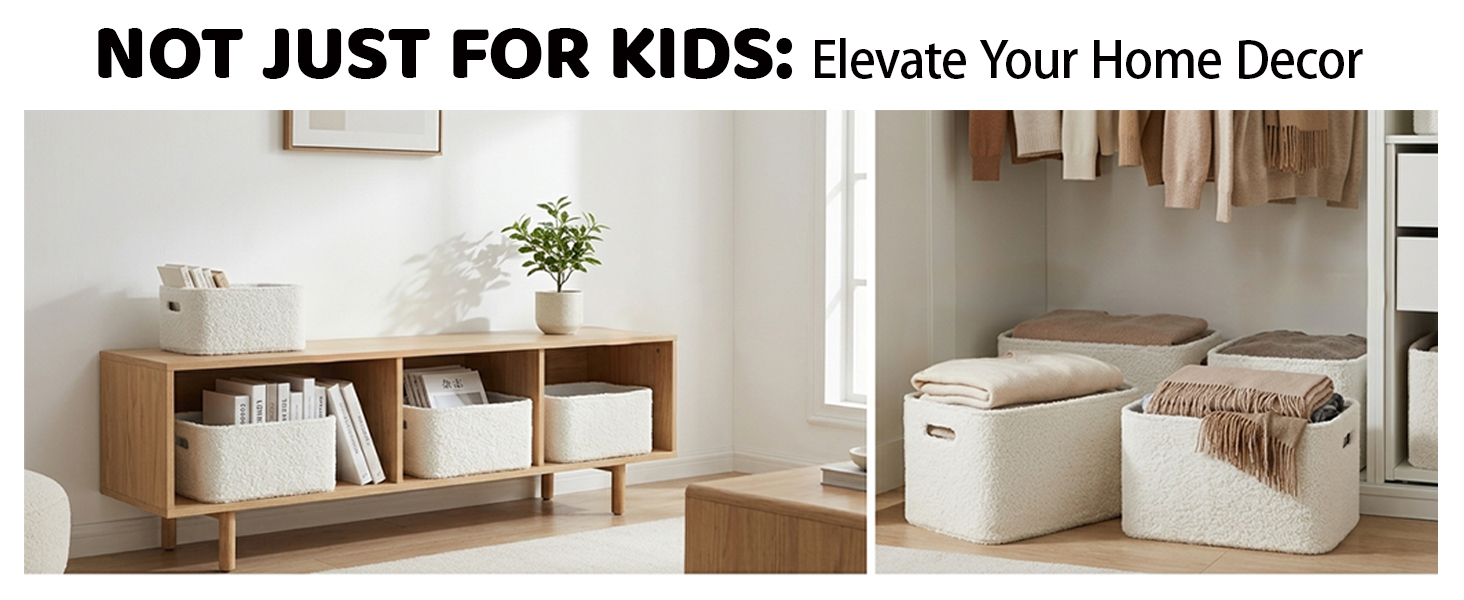 toddler toy bin playroom storage chest lightweight block basket, soft corners kids box, white holder