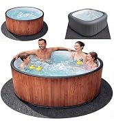 Upgraded 80 * 80inch Square Hot Tub Mat, Extra Large Inflatable Hot Tub Pad Outdoor Indoor, Water...
