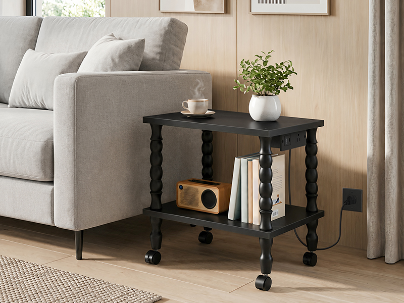 2-Tier Printer Stand with Charging Station