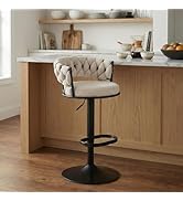 YOUNIKE Bar Stools Set of 2, Boho Colorful Patchwork Barstools, Adjustable Swivel Counter Height ...