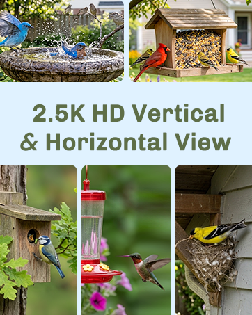 Bird Feeder with Camera, Smart Bird House with Cam for Outside, 2K HD Auto Record Video, AI Ident...