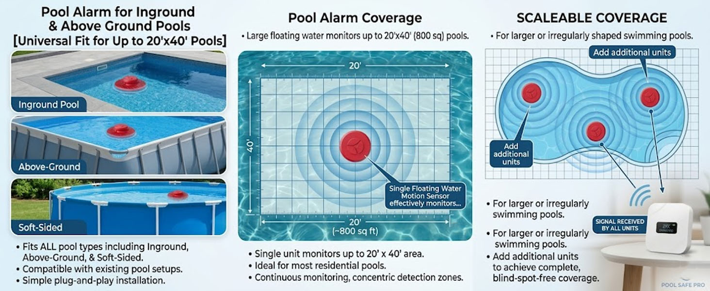 Floating Pool Alarm with Indoor Receiver