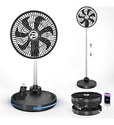 40000mAh Camping Fan with Light - 12in Rechargeable Battery Powered Fan (136H Cool Max), 90°Auto ...