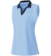M MAELREG Polo Shirts for Women V Neck Sports Tennis Sleeveless Shirts Ribbed Collared Lightweigh...