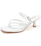 LULLASONG Women's Kitten Heels Sandals Square Open Toe Flip Flop Heels 1.8-2 Inch Heeled Sandals ...