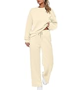 Rianclud 2 Piece Sets for Women Casual Outfits Sweatsuit Long Sleeve Sweatshirt Wide Leg Sweatpan...