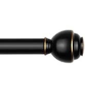 KAMANINA 1 Inch Wood Double Curtain Rods for Windows 66 to 120 Inches (5.5-10 Feet), Heavy Duty D...