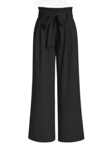 LILLUSORY Wide Leg Dress Pants Women's Paperbag High Waisted Business Casual Trousers with Removable Bel