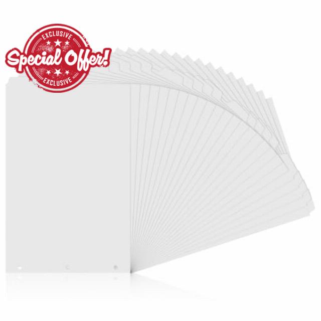 Chuangdi 24 Pack 11 x 17 Binders Dividers with Write Erase Tabs for 3 Rings Binder Durable Plastic Dividers Big Blank Divider for Back to School Office Home Large Format Tabloid Ledger Documents