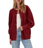 ReachMe Womens Fall Oversized Sweatshirt Cardigan Button up Lightweight Cardigan Long Sleeve Open...