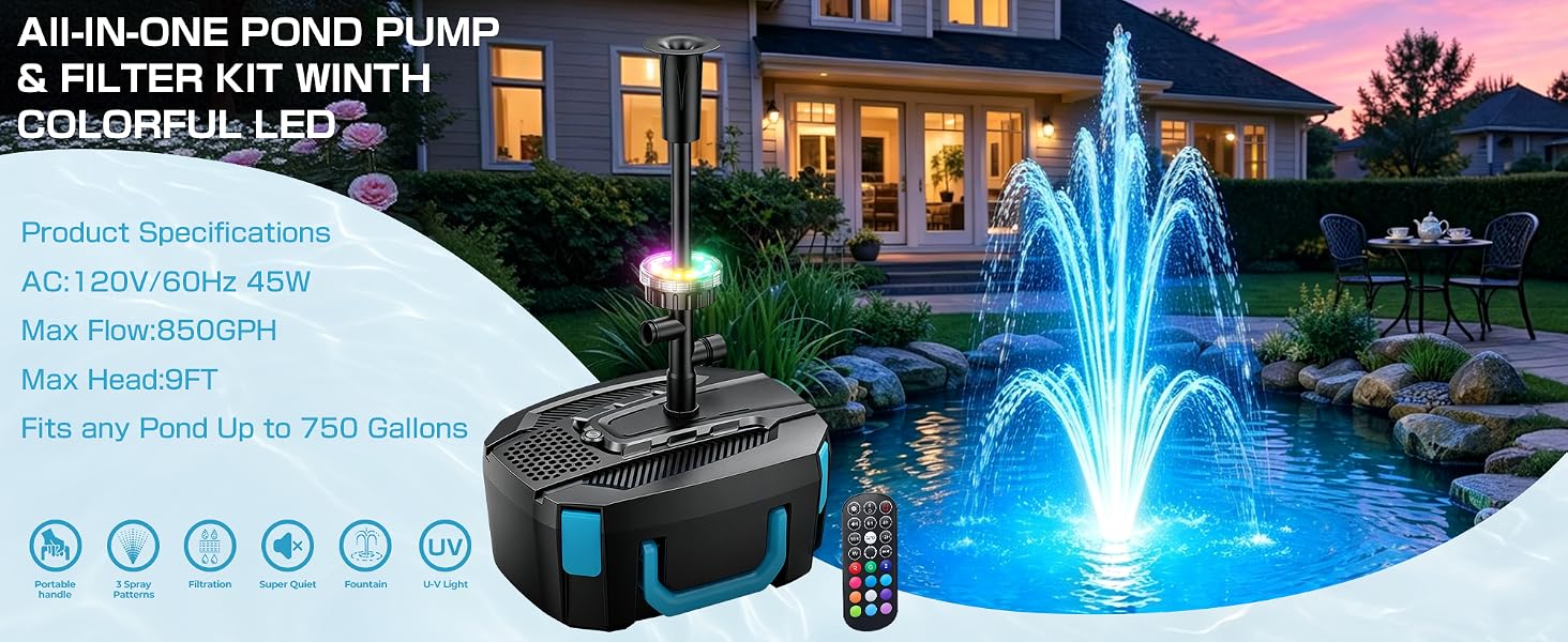 Fits any Pond Up to 750 Gallons