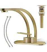 Elegant Bathroom Sink Faucet Single Hole,AUU Waterfall Matte Black Vanity Sink Faucet Solid Brass...