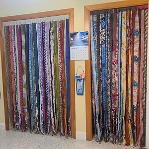 Patchwork Silk sari curtain