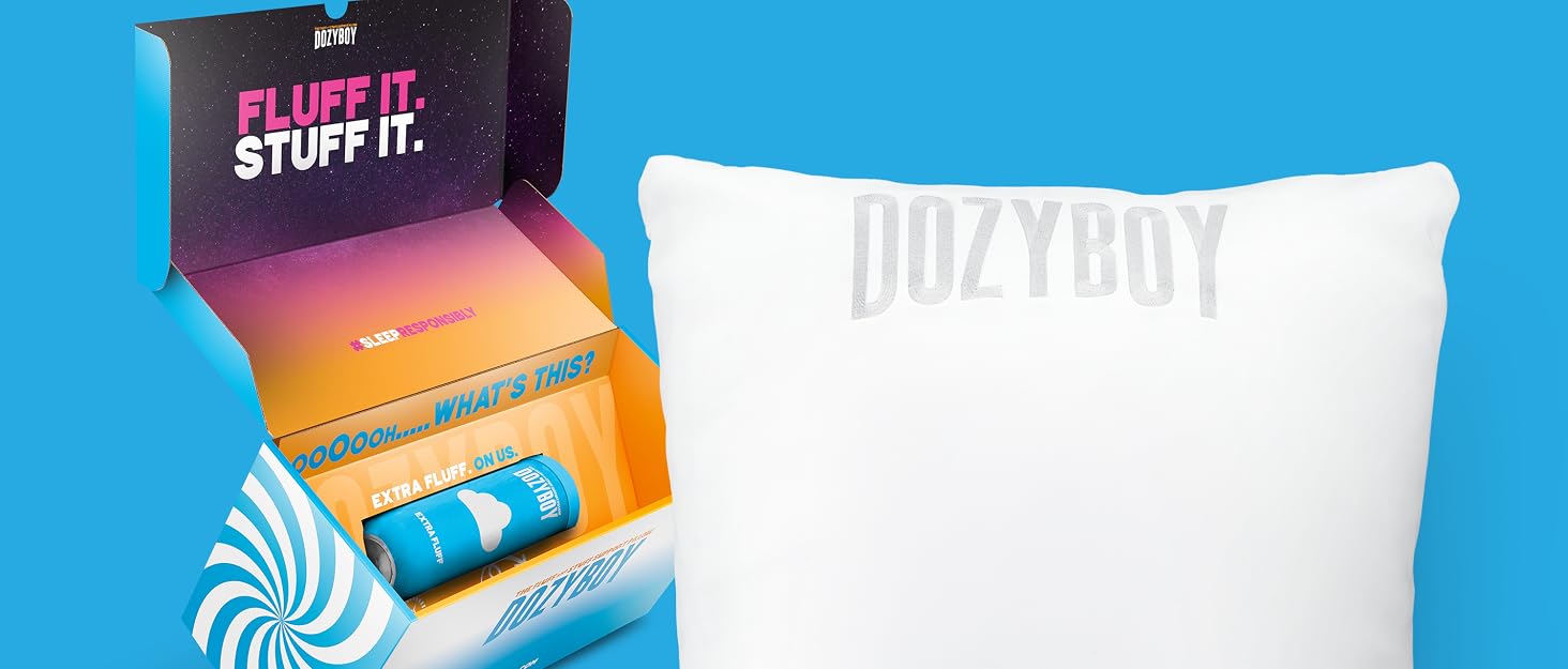 DozyBoy Fluff and Stuff Comfort Adjustable Pillow Memory Foam 2 in 1