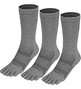 VWELL Merino Wool Toe Socks for Men and Women, Mid-Calf Five Finger Socks Athletic Running Breath...