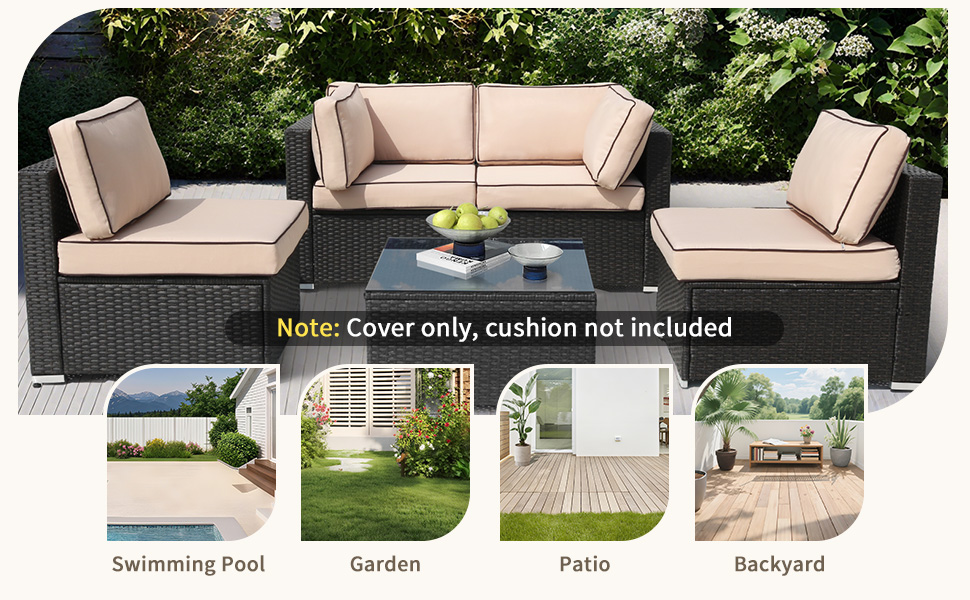 Patio Furniture Sofa Covers Replacement Waterproof With Zipper