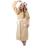 ATOZ Women Robe Adult Animal Bathrobe Flannel Hooded Home Pajamas Soft for Halloween Christmas Co...