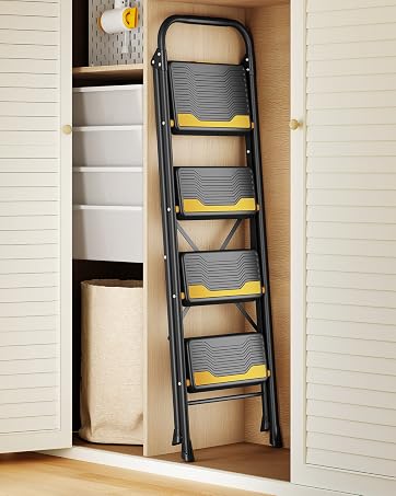 Urackify 2 Step Ladder, Heavy-Duty Pass 800lb Capacity Test, Wide Anti-Slip Steps & Secure Handra...