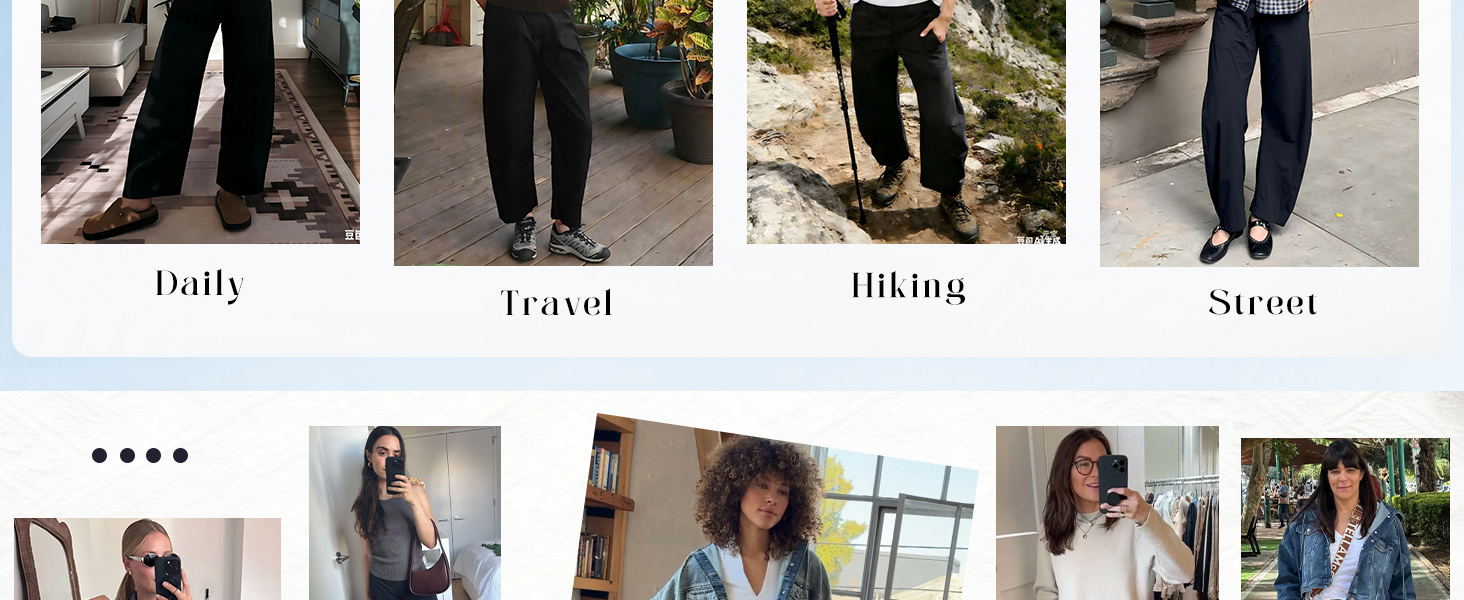 Womens spring fashion 2026 ruti pants dupes Barrel Pants Baggy Elastic Waist Ankle Pants casual