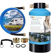 H&G lifestyles Portable Water Softener for RV 16,000 Grains with Water Hose, 3/4
