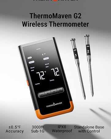 Get One 2-Probe Wireless Meat Thermometer and One Handheld Meat Thermometer