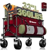Hikemoon 300L Extra Large Wagons Carts Foldable, 560LBS Heavy Duty Collapsible Beach Wagon 48" Lo...