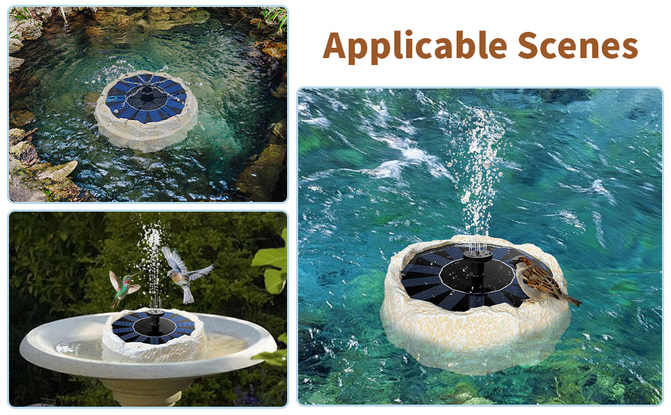 solar water bubbler customizable flow low splash gentle stream fountain accessories