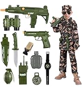 BLmukce Army Costume for Boys, Military Army Pretend Play Set, Halloween Gifts Military Soldier C...