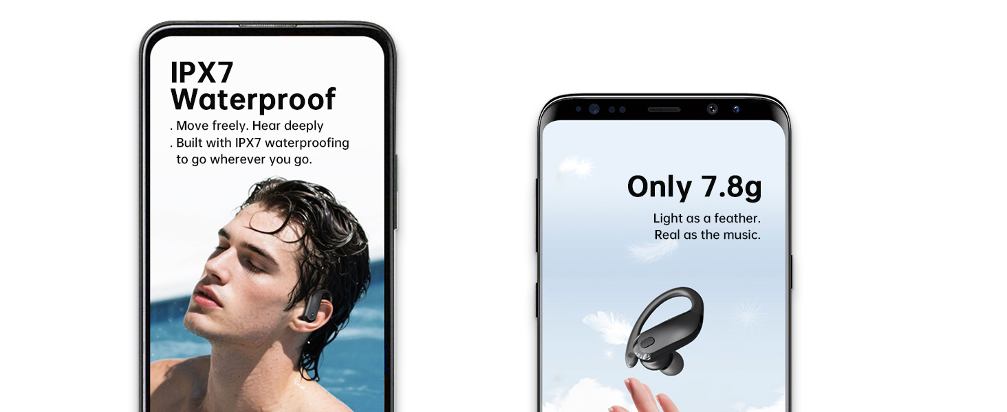 Wireless Earbuds Bluetooth 5.3 Sport Headphones with Earhooks