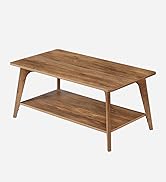 VASAGLE Round Coffee Table, 2 Tier Coffee Table with Storage, for Living Room, 31.5 x 17.7 Inches...