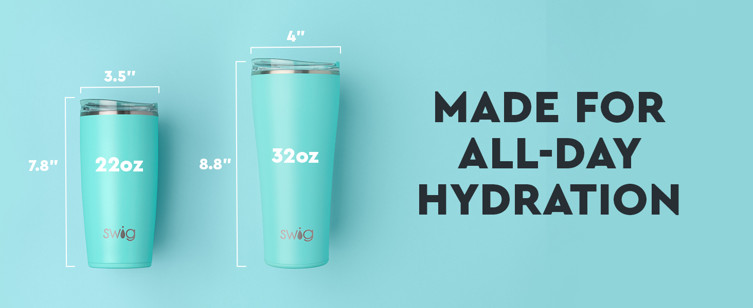 Tumblers with dimensions