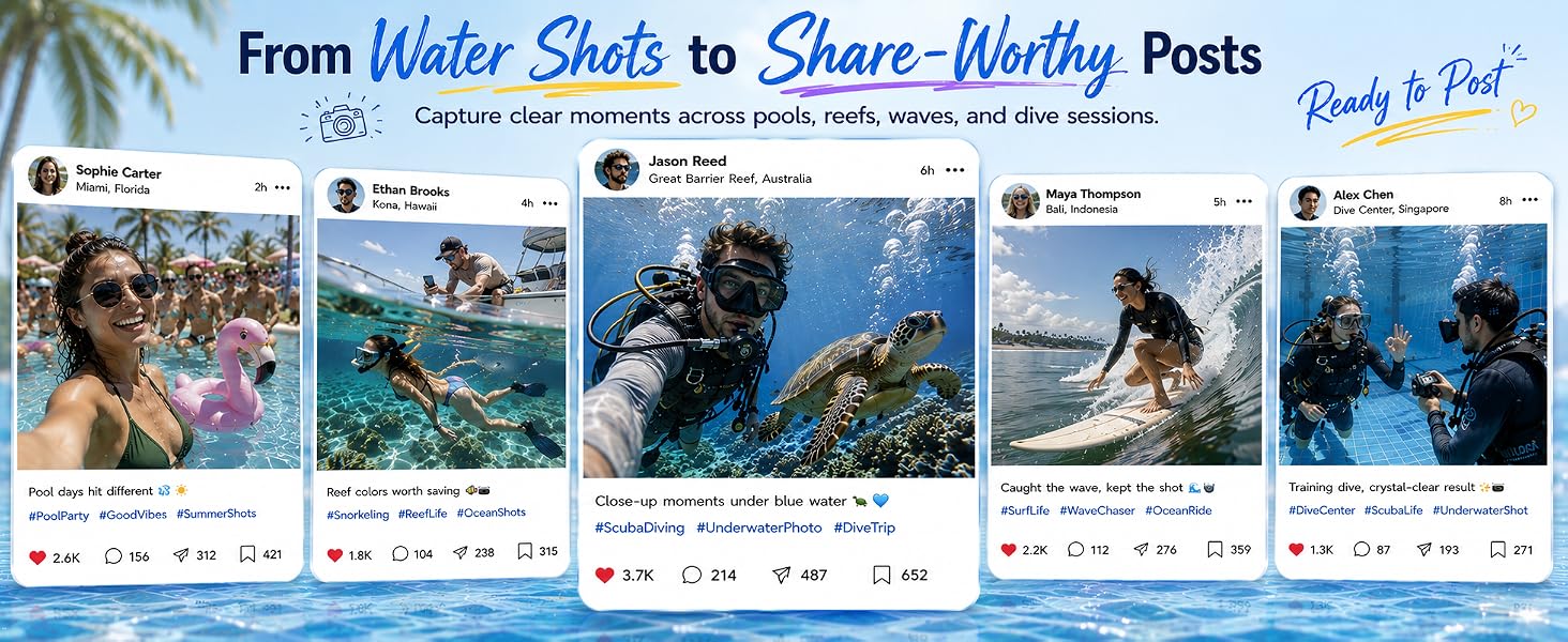 Underwater phone case captures clear water photos for share-worthy social posts