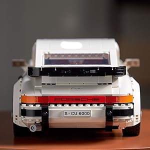 Close up of LEGO Porsche set