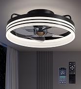 LUDOMIDE Ceiling Fans with Lights, Smart Ceiling Fan with Alexa/Google Assistant/APP Control, 20"...