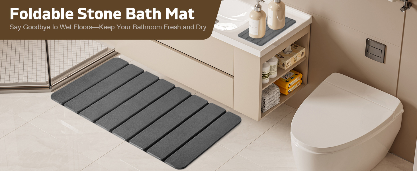 foldable stone bath mat