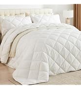 ENJOHOS Blue Floral Quilt Set Queen Size, 3 Pieces Plaid Flower Queen Bedspread for All Seasons, ...