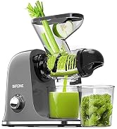 SiFENE Cold Press Juicer Machine, Compact Slow Masticating Juicer with Dual Feed Chute, Easy to C...