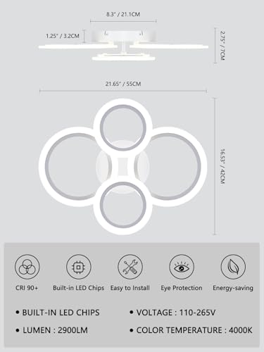 4000K Lighting Fixture Ceiling Lamp for Kitchen